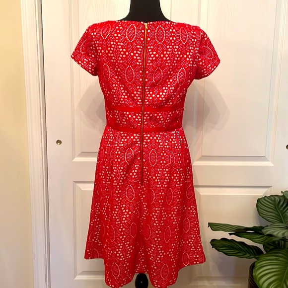 Maggy London Red Eyelet Dress - Picture 3 of 6